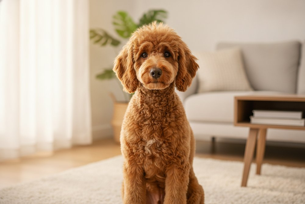 A freshly groomed Standard Poodle