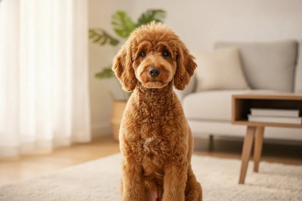A freshly groomed Standard Poodle